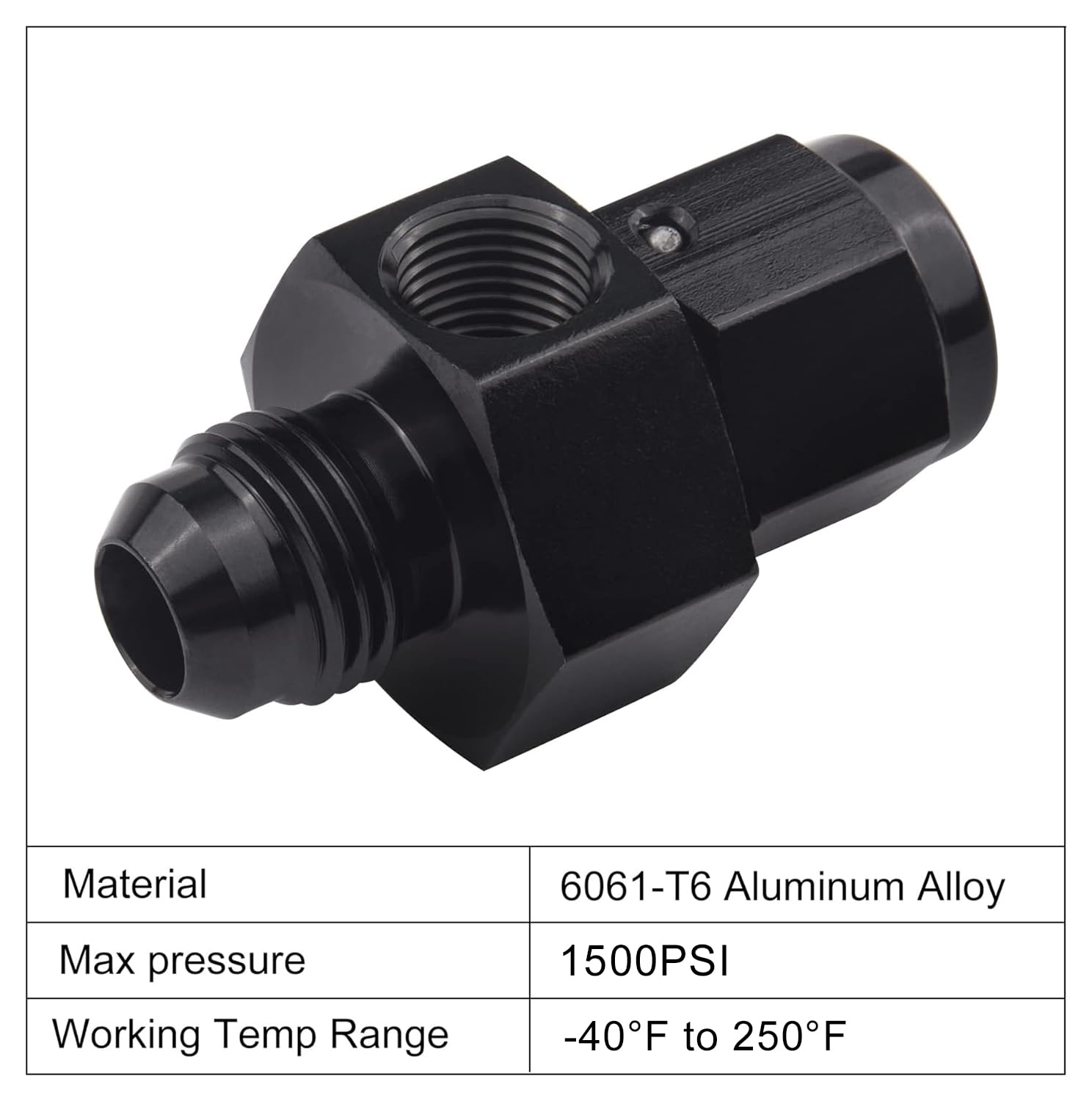 Evil Energy 8An Male Flare To -8 Female Swivel With 1/8 Npt Gauge Port Fuel Pressure Take Off Fitting Adapter Aluminum