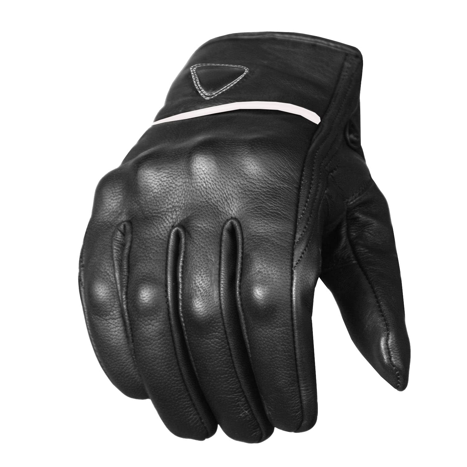 Jackets 4 Bikes Men'S Premium Leather Street Motorcycle Protective Cruiser Biker Gel Gloves Blackwhite S