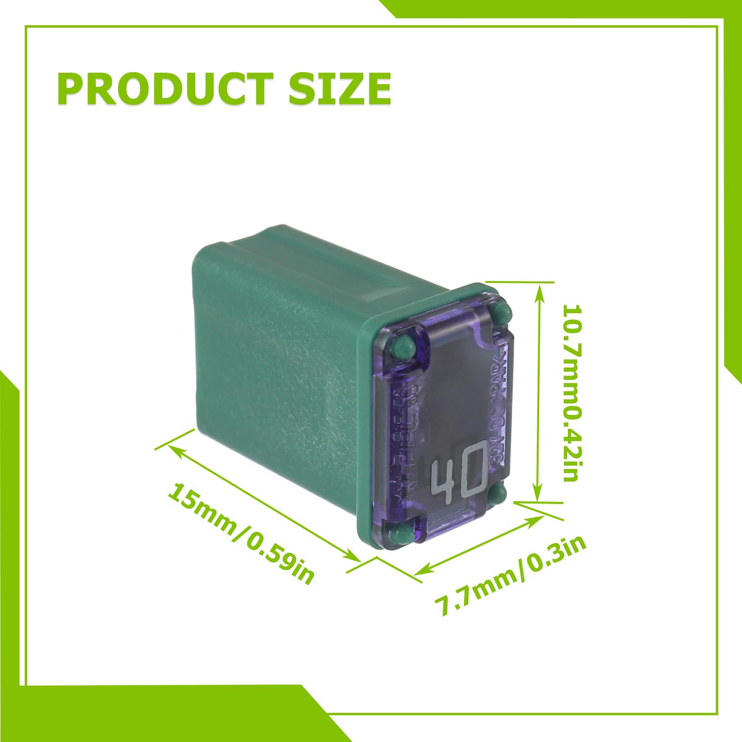 EPLZON 40A 40AMP 32V FMM MCASE 608840 Micro Cartridge Fuses Low-Profile Fuses Kit(Pack of 10pcs)