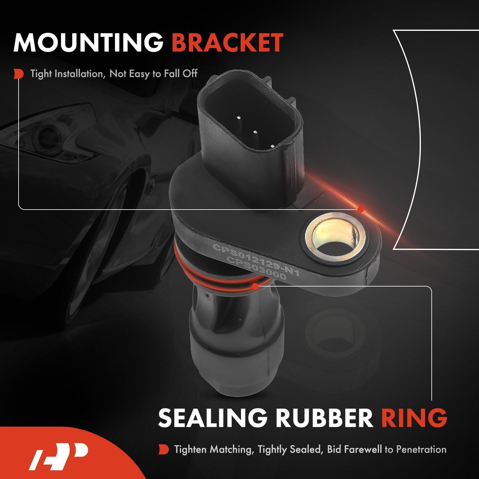 A-Premium Engine Crankshaft Position Sensor Compatible with Honda Civic 2002-2011, CR-V 2002-2009 & Acura CSX 2007-2011, RSX 2002-2006, Front, 1.3L 2.0L 2.4L, Replace# 37500-PNA-003