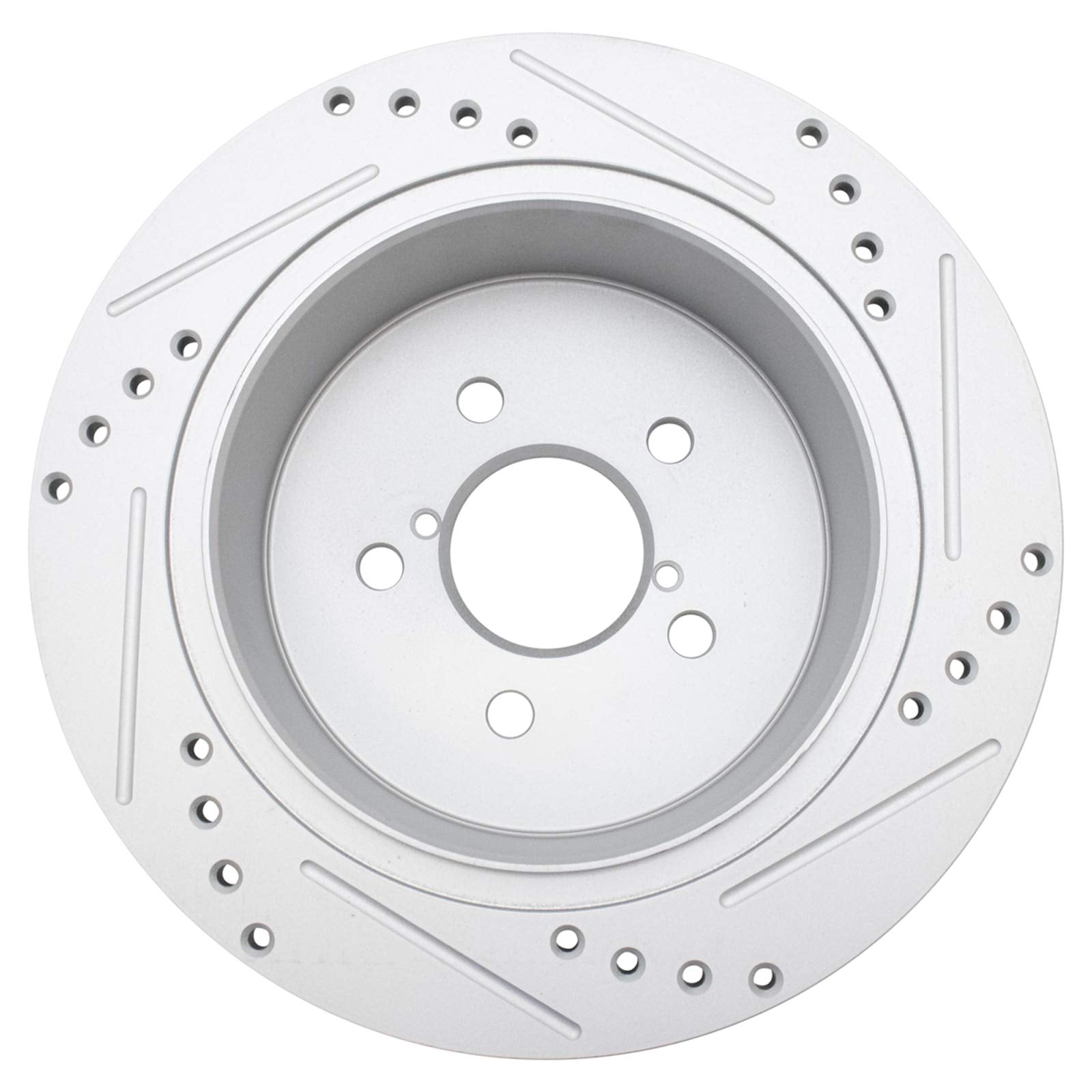 Trq Rear Performance Brake Rotors Set Solid Premium G-Coated Cross Drilled & Slotted Compatible With 2005-2009 Subaru Legacy Out