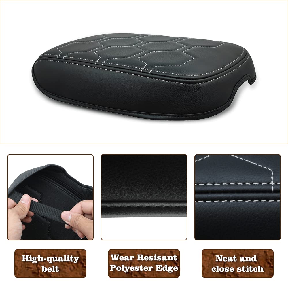 Muslogy For Frontier Center Console Pad Armrest Box Cover Vegan Leather Soft Accessories Armrest Lid Protector Compatible With N