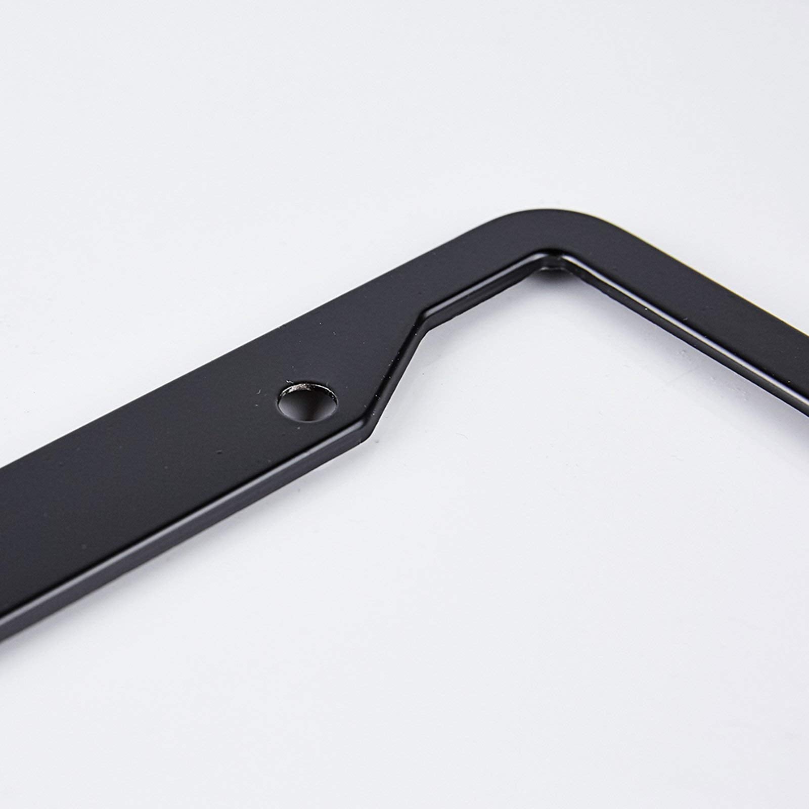 FoDuoDuo Aluminum License Plate Frame - 12"x6", Black, Model frame-118, Durable Cover with 2 Holes