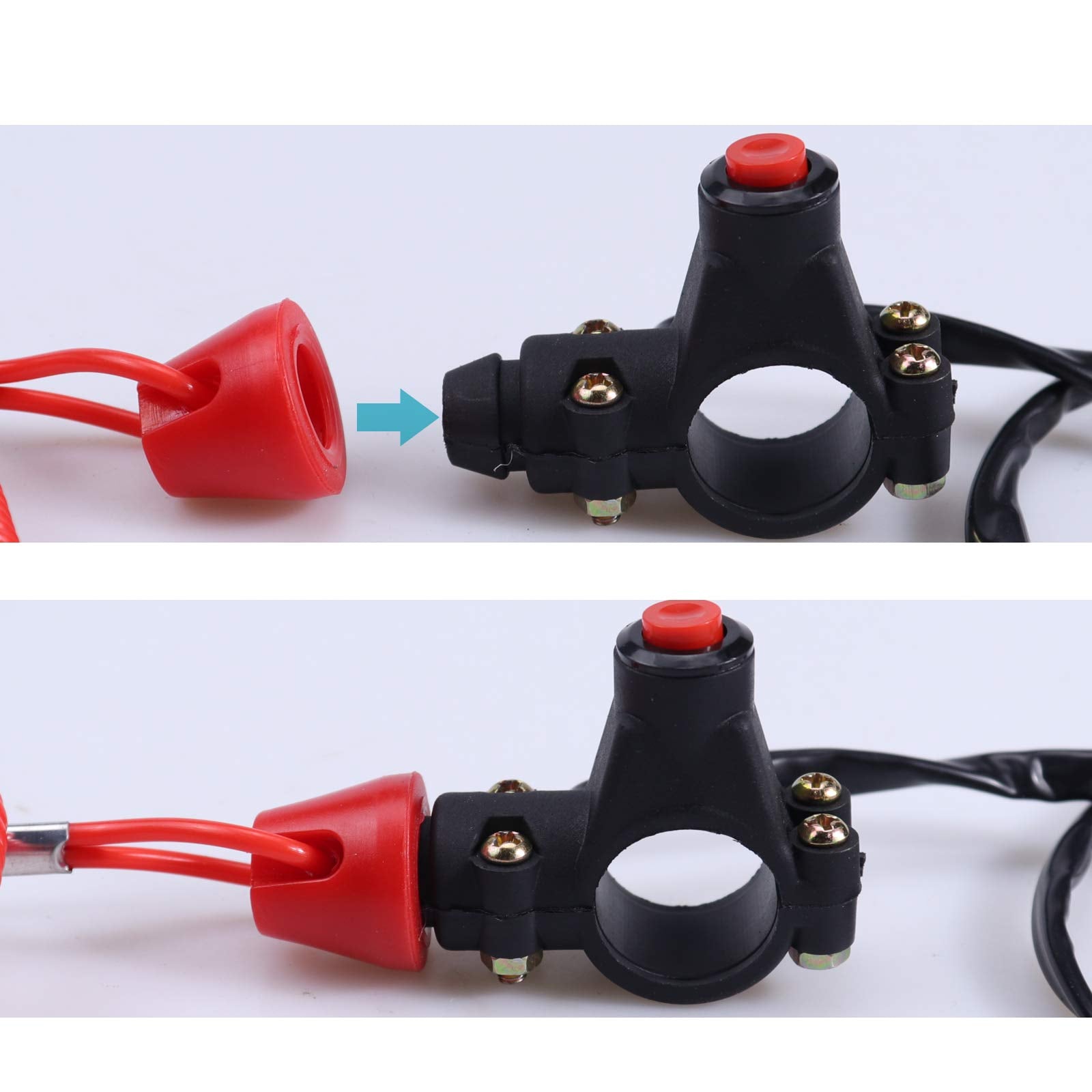Zookoto 49Cc 22Mm Stop Kill Switch Atv Quad Dirt Bike Handlebar Mount Tether Engine