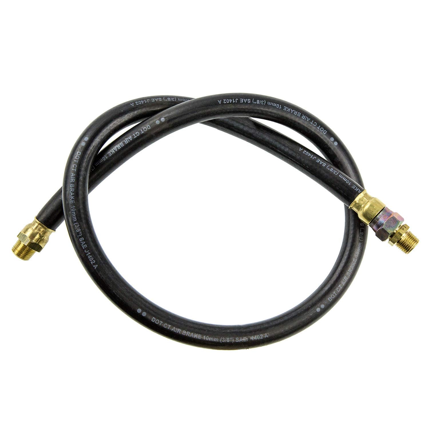 3/8' Air Hose Assembly - 42' - 3/8'-18 (1 Fixed & 1 Swivel) - Max Op 225 Psi