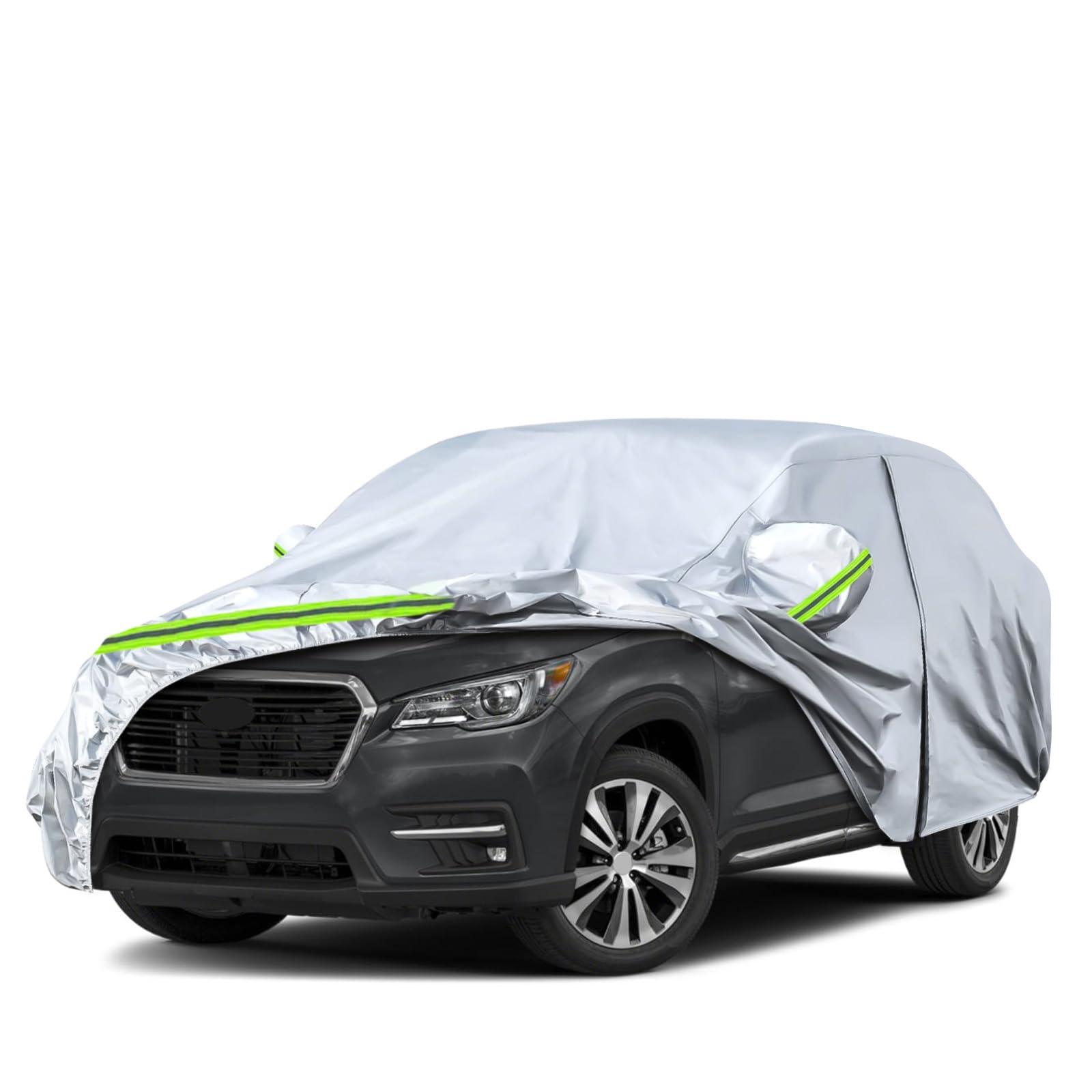 Waterproof Car Covers Replace For 2019-2025 Subaru Ascent, 6 Layers Silver All Weather Car Cover With Zipper Door & Windproof Ba