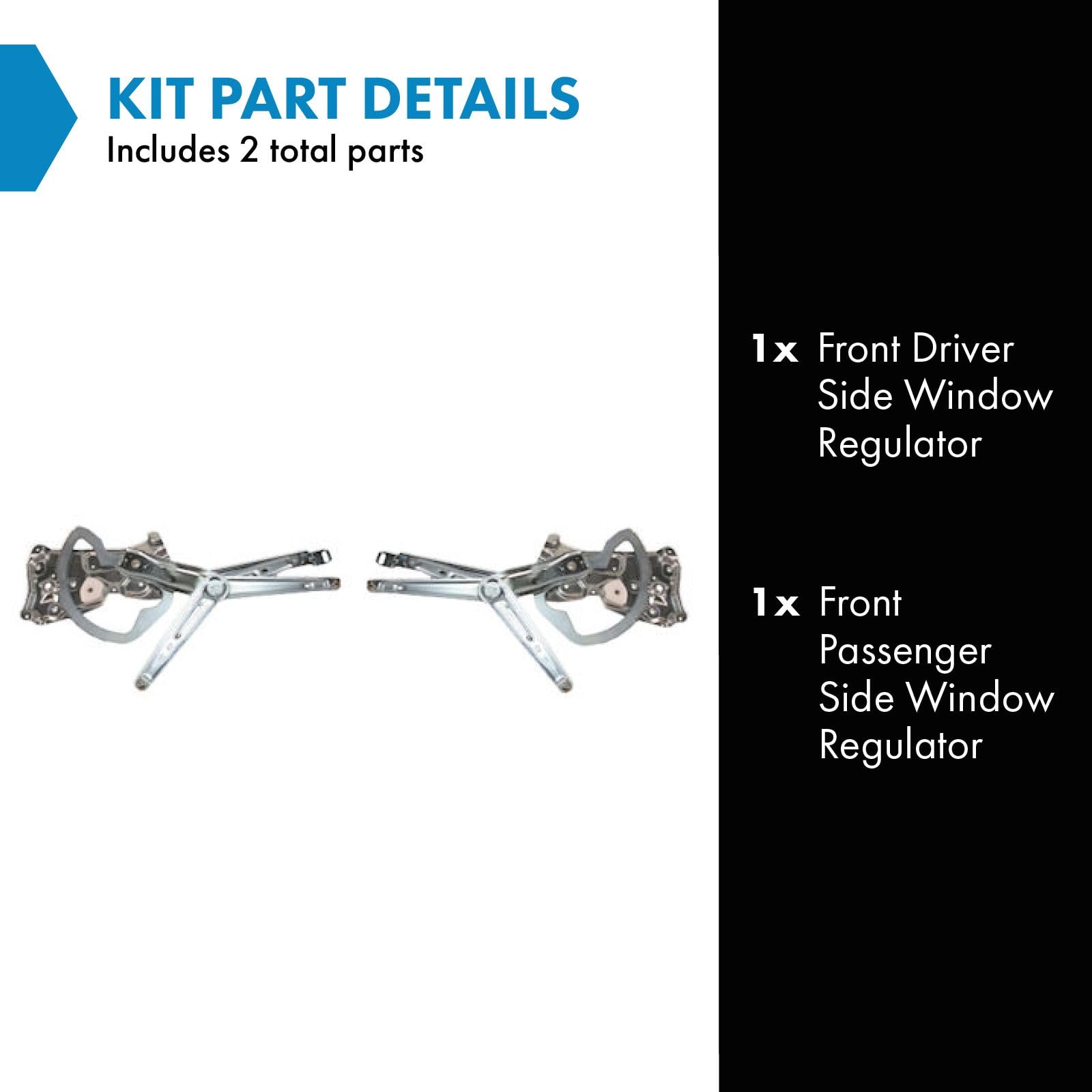 Trq Front Power Window Regulator Set Compatible With 1992-1998 Bmw 318I 1995-1999 318Ti 1992-1995 325I 1996-1998 328I 1997-1998