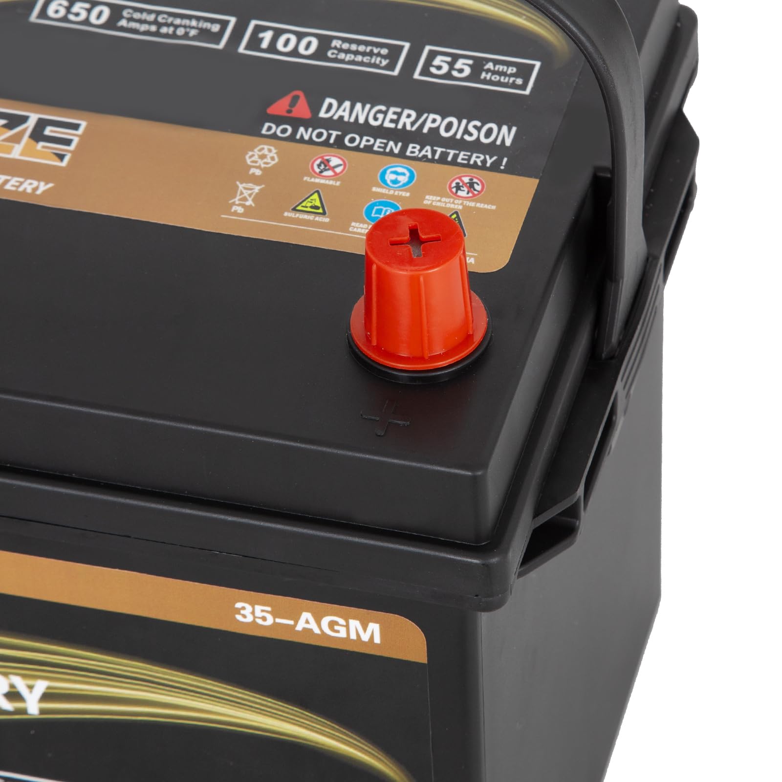 Weize Platinum Agm Battery Bci Group 35 Automotive Battery, 100Rc, 650Cca, 36 Months Warranty