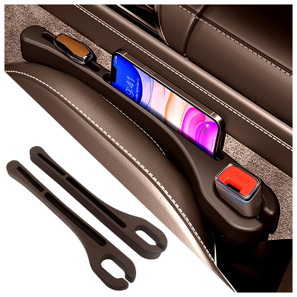 SSNNUU 2PCS Car Seat Gap Filler Organizer with Phone Holder,[Upgrade Version] Car Seat Gap Organizer for Prevent Falling,Essenti
