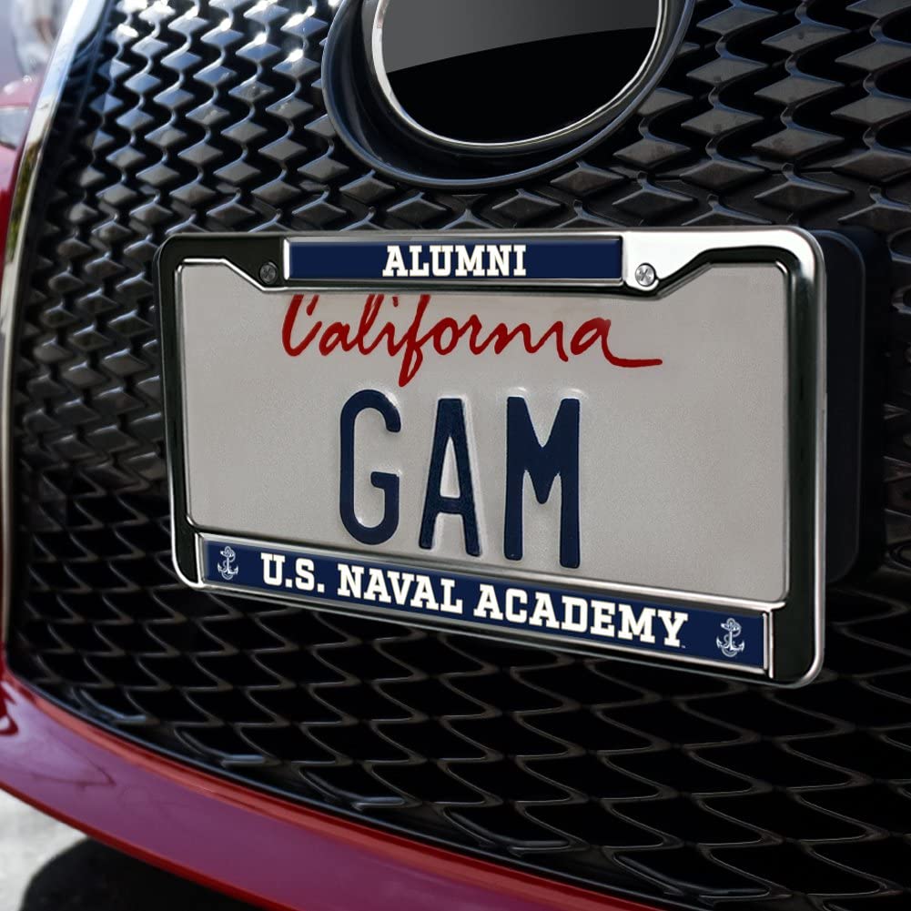 US Naval Academy Alumni Logo Full Size Standard License Plate Metal Frame