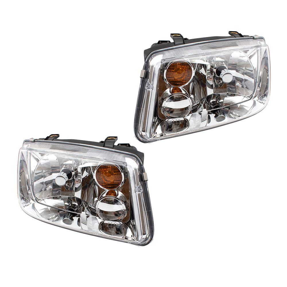 Brock Replacement Driver And Passenger Side Halogen Combination Headlight Assemblies Compatible With 2002-2005 A4 Generation 4 F