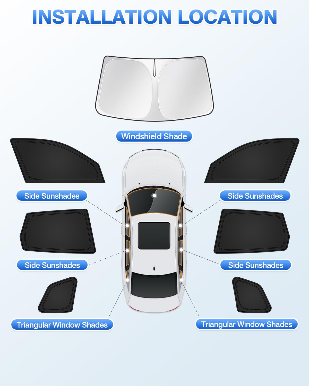 Canvcle Sunshades For 2025 Bmw X3 Accessories Windshield Sun Shade Side Rear Window Shade Cover Sun Visor Shield Privacy Protect