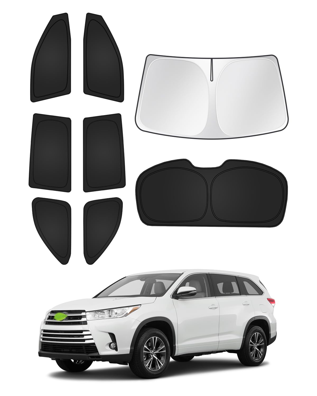 Canvcle Sunshades For Toyota Highlander 2014-2019 Accessories Windshield Sun Shade Side Rear Window Shade Cover Sun Visor Shield