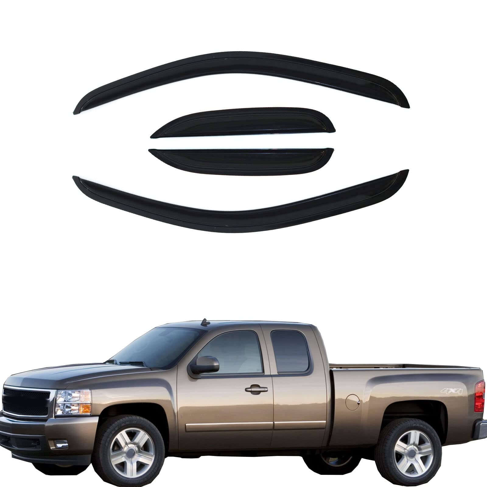 Gldifa Wind Deflector Compatible With 1999-2004 Jeep Grand Cherokee Wj Sun/Rain Guard Smoke Window Visor 4Pcs 94650