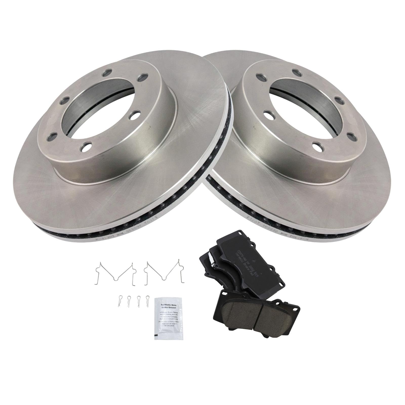 Trq Posi Ceramic Brake Pad & Rotor Kit Front For Toyota Sequoia Tundra