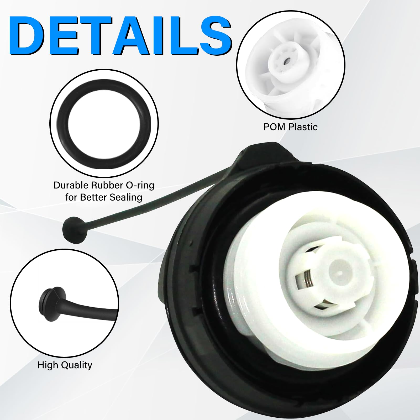 NIULPFZTK Gas Cap for Honda Accord, Civic, Pilot, Odyssey, CR-V - Stainless Steel, Black, Model 17670T3WA01