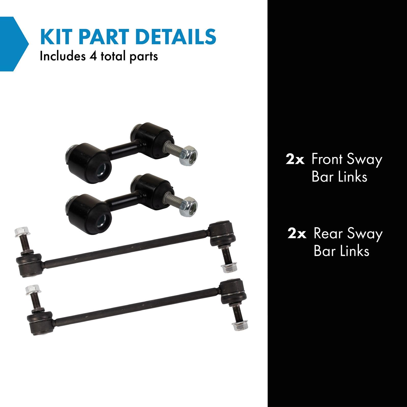 Trq Front & Rear Sway Bar Stabilizer Link Set Compatible With 2012-2016 Buick Lacrosse 2012-2017 Regal 2014-2020 Chevrolet Impal