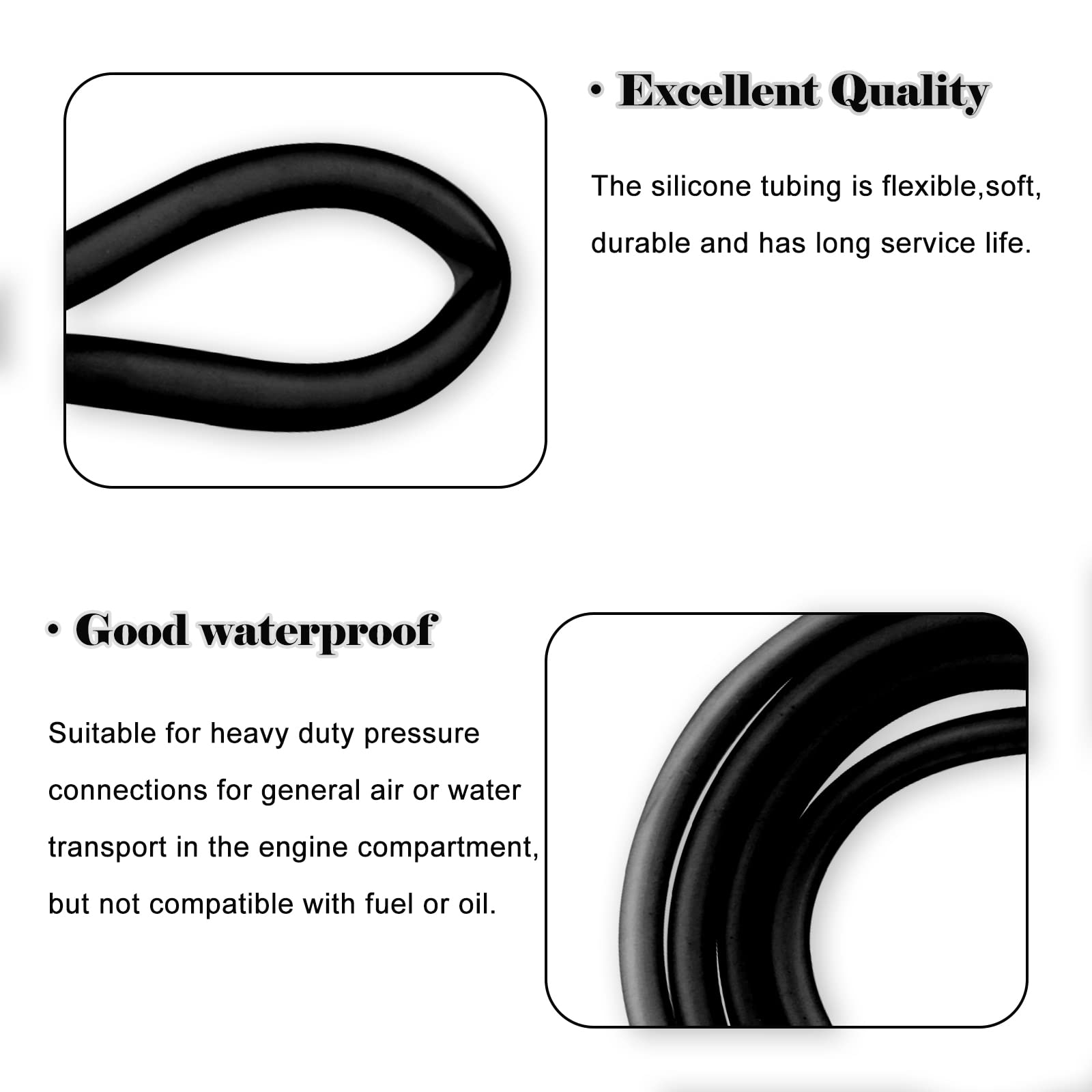 New Olym 0.2''X39''(5Mm X 1M) Universal Fuel Vent Line Hose Petrol Gas Oil Tube Pipe Repleacment For Atv Dirt Bike Go Kart Moped Pocket Bike Black