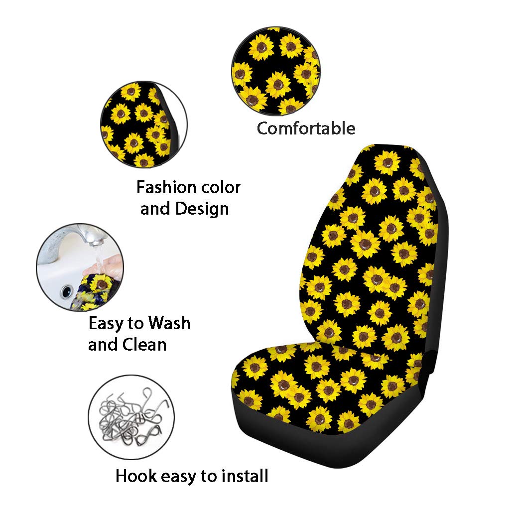 JOAIFO Cute Corgi Car Seat Cover Full Set of 2, Front Bucket Seat Protector Cute Pet Dog Animal Car Interior Accessories for Wom