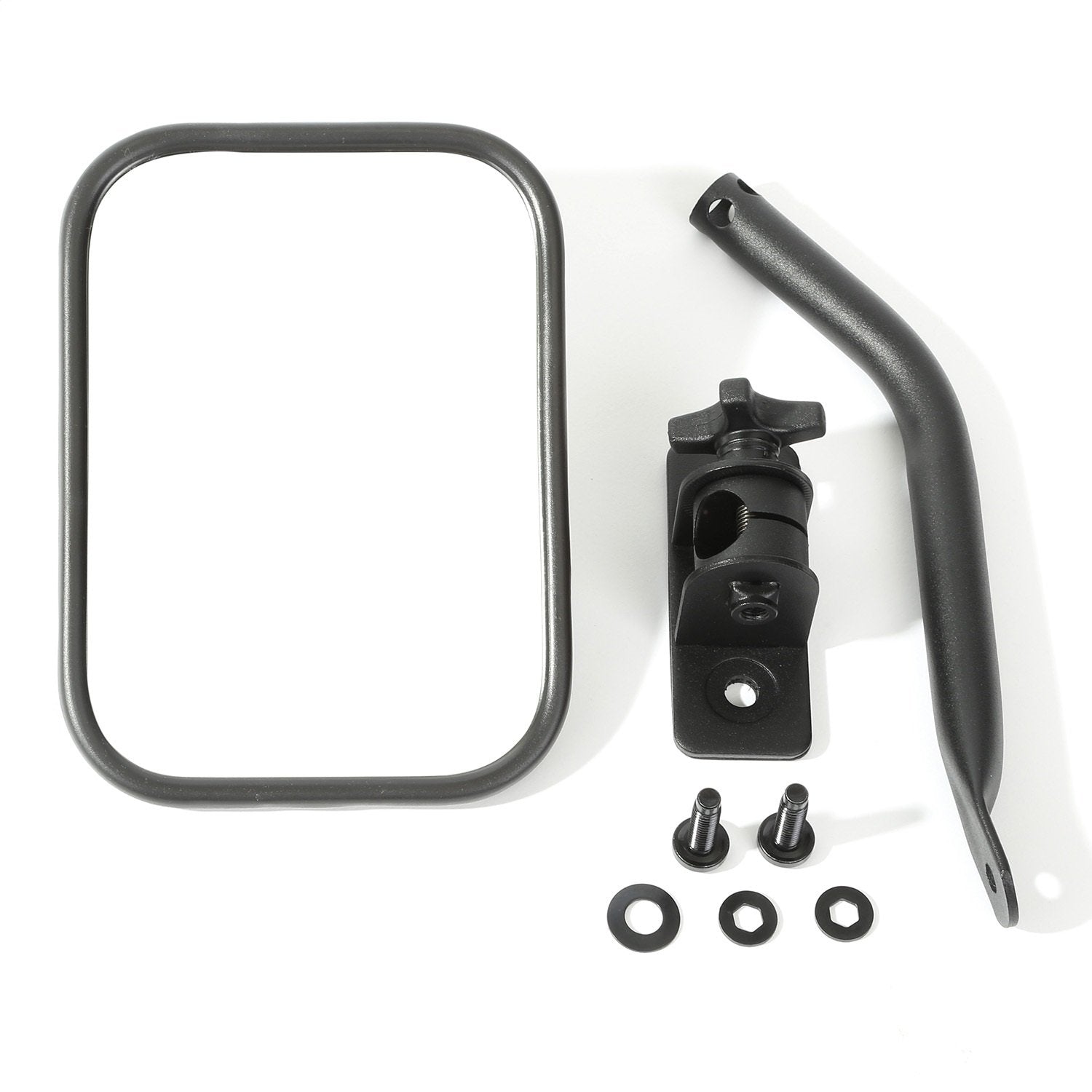 Rugged Ridge | Quick Release Mirror, Rectangular, Textured Black | 11025.18 | Fits 1997-2018 Jeep Wrangler