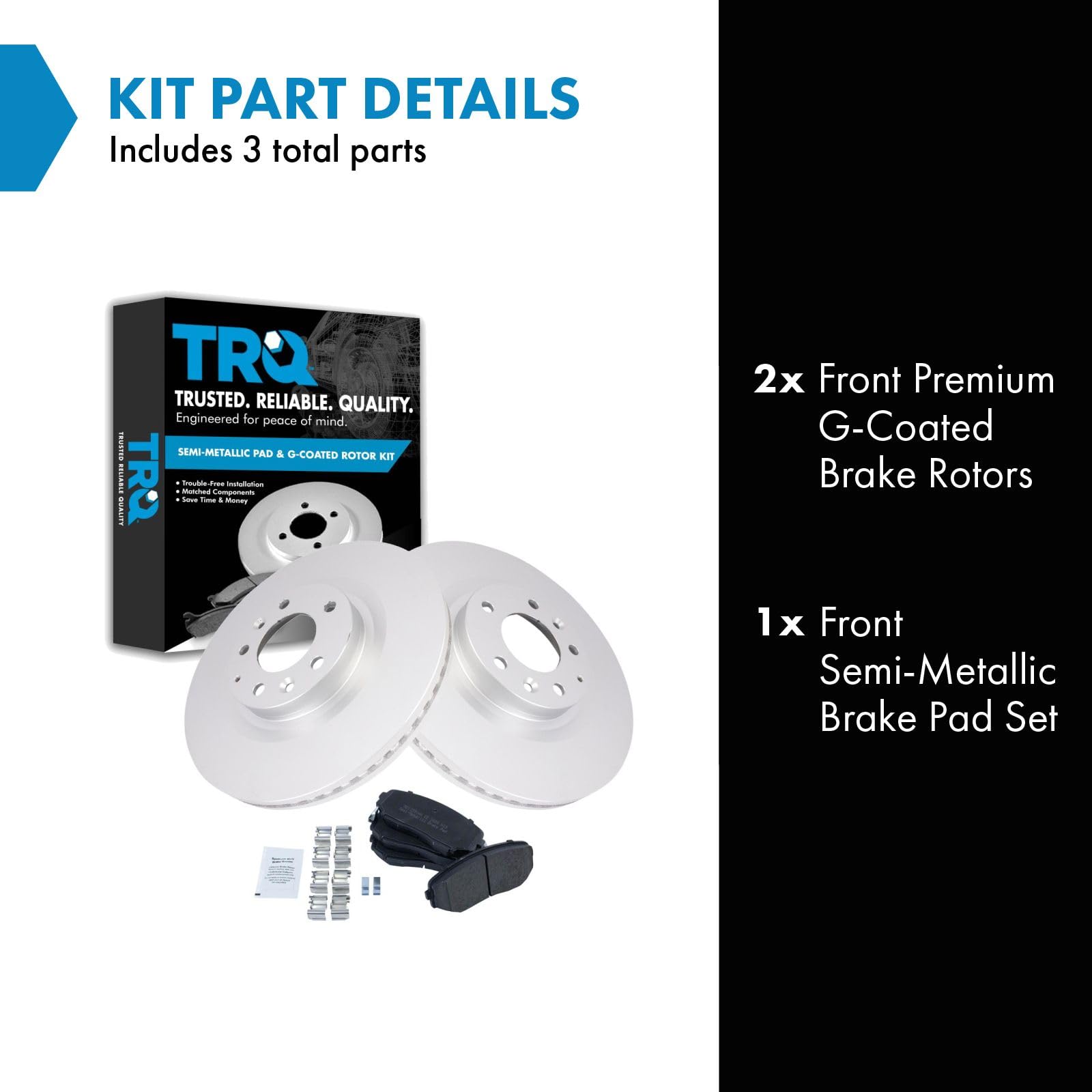 Trq Front Brake Pads & Rotor Kit Compatible With 2007-2015 Mazda Cx-9
