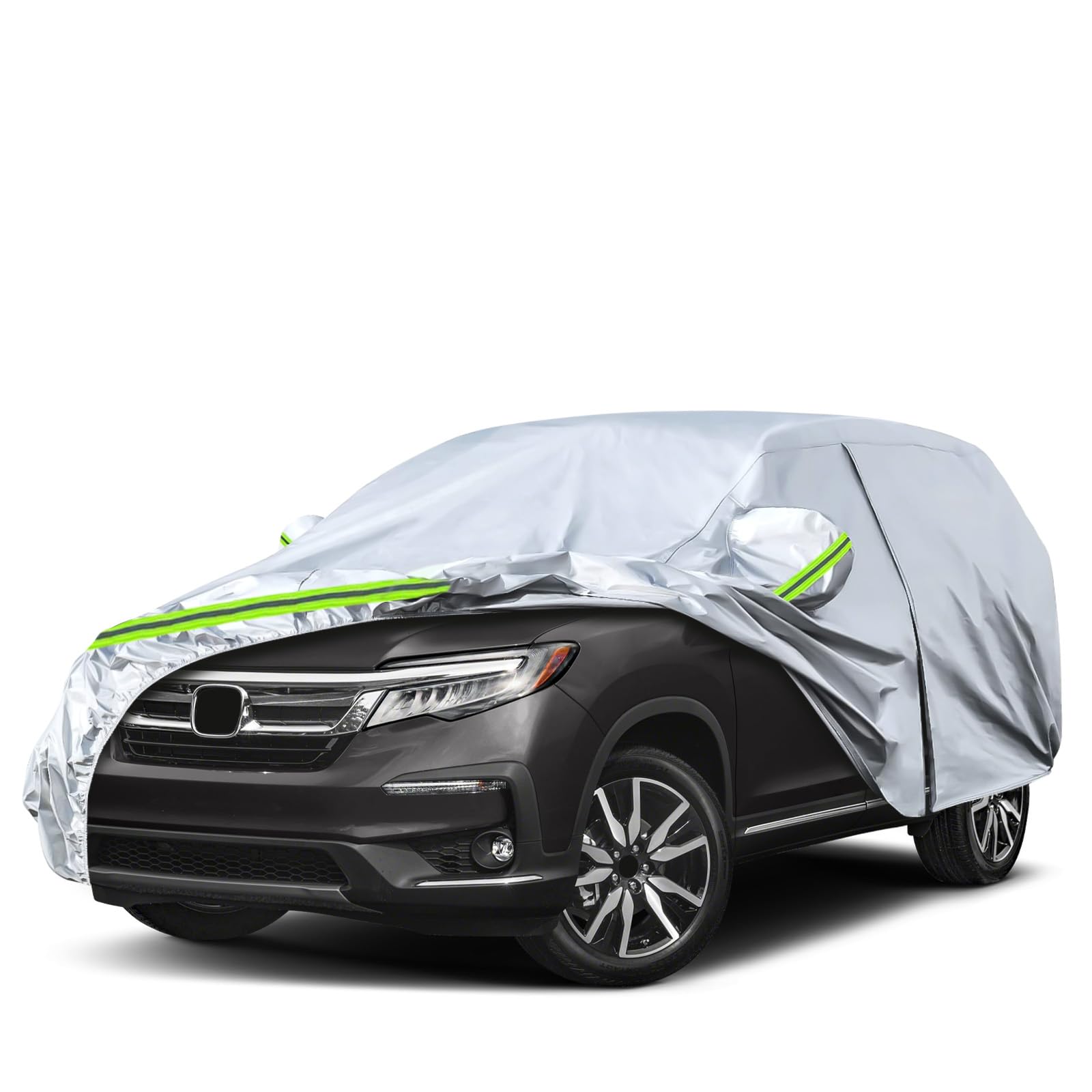 Waterproof Car Covers Replace For 2002-2025 Honda Pilot, 6 Layers All Weather Custom-Fit Car Cover With Zipper Door & Windproof