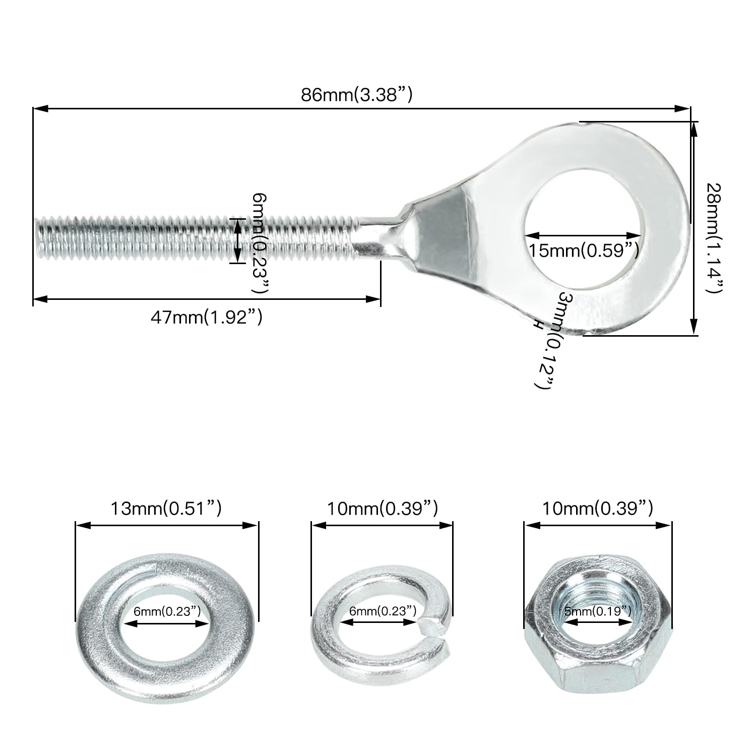 GREHUA 15mm Mini Bike Chain Adjuster Tensioner for 196cc 6.5HP Coleman CT200U CT200u-ex Massimo MB200 Baja Warrior MB165 MBX10 M