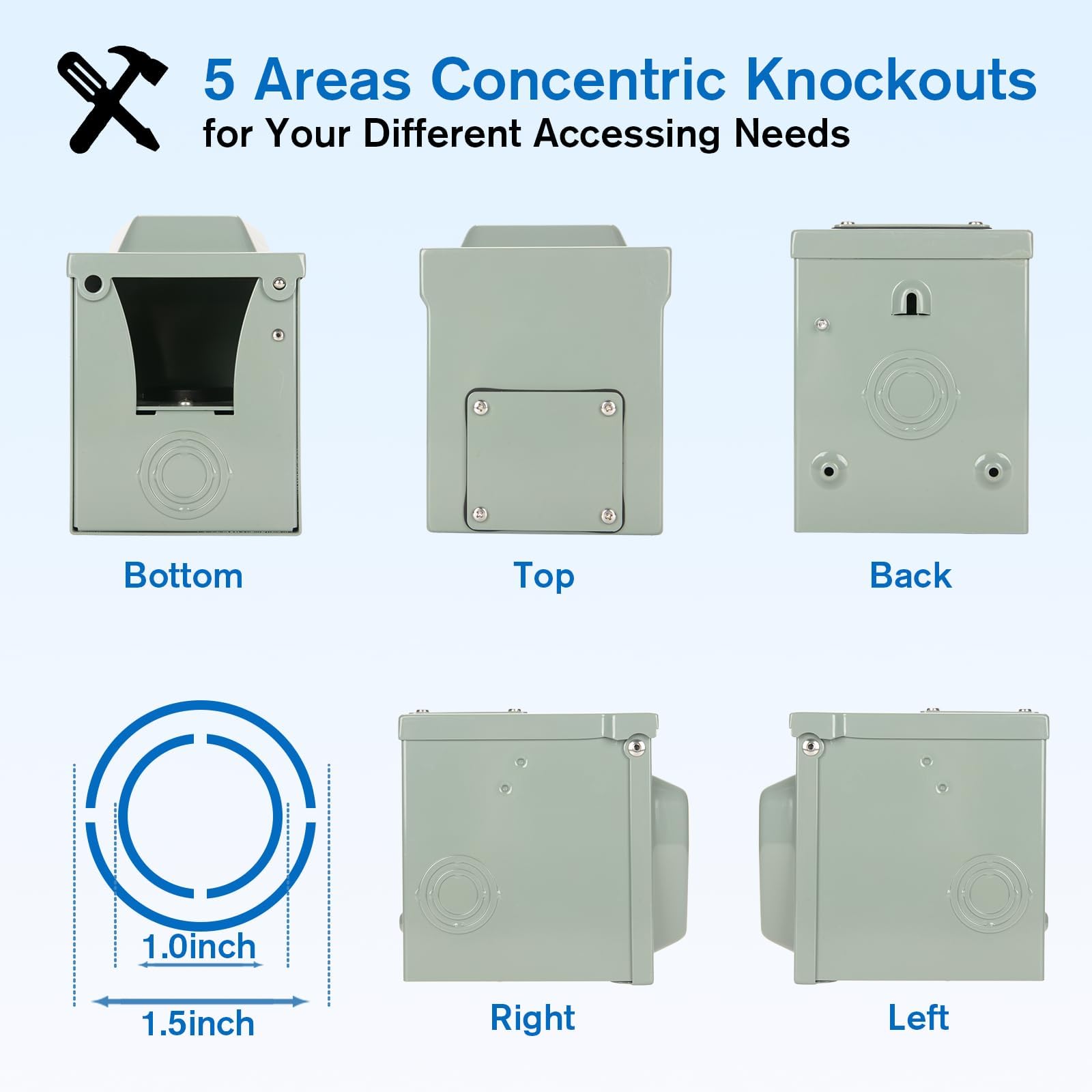 Bebobly 50 Amp Rv Power Outlet Box, 125/250 Volt Nema 14-50R Receptacle, Lockable Enclosed Outdoor Plug, Electrical Receptacle P