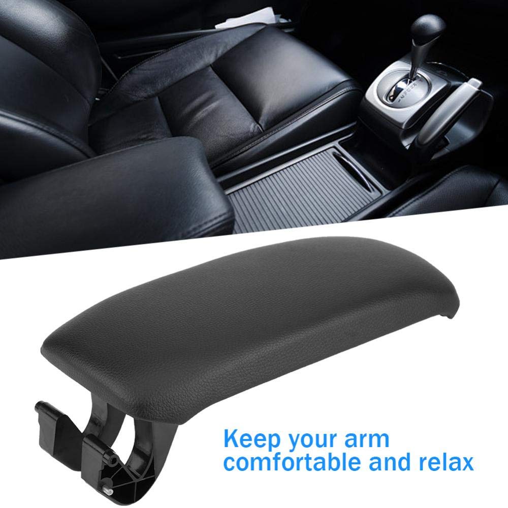 Qiilu Black Leather Center Console Armrest Lid Cover for Audi A3 8P/A5 2003-2013, Durable Fit, Stylish Protection