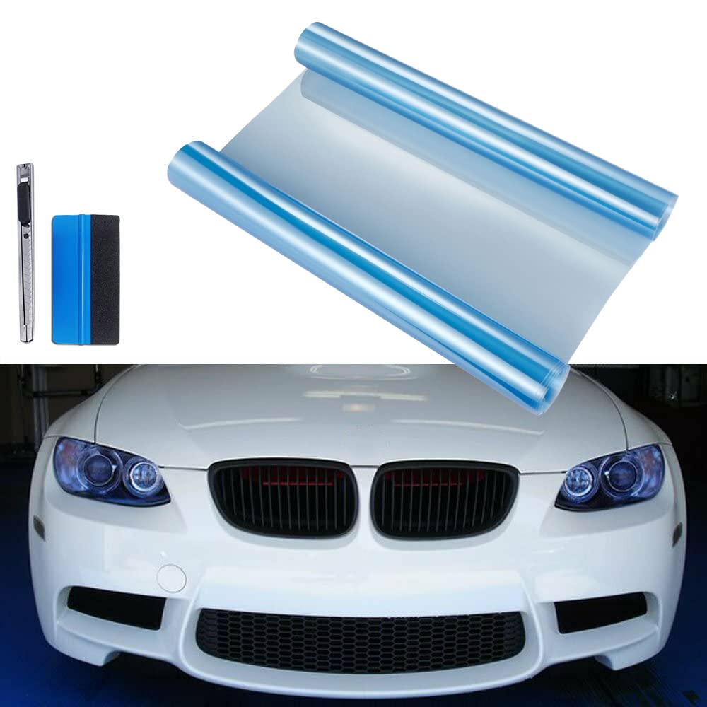 LZLRUN Extra-Wide Headlight Taillight Vinyl Tint Wrap 16 Inch x 60 Inch Roll Self Adhesive Fog Light Film Sheet Sticker Cover (L