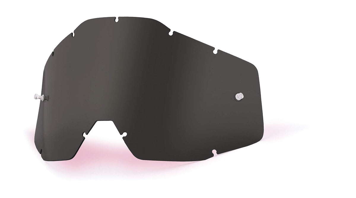 100% Goggle Replacement Lens - Racecraft 1, Accuri 1, Strata 1 Compatible (Anti-Fog-Dark Smoke)