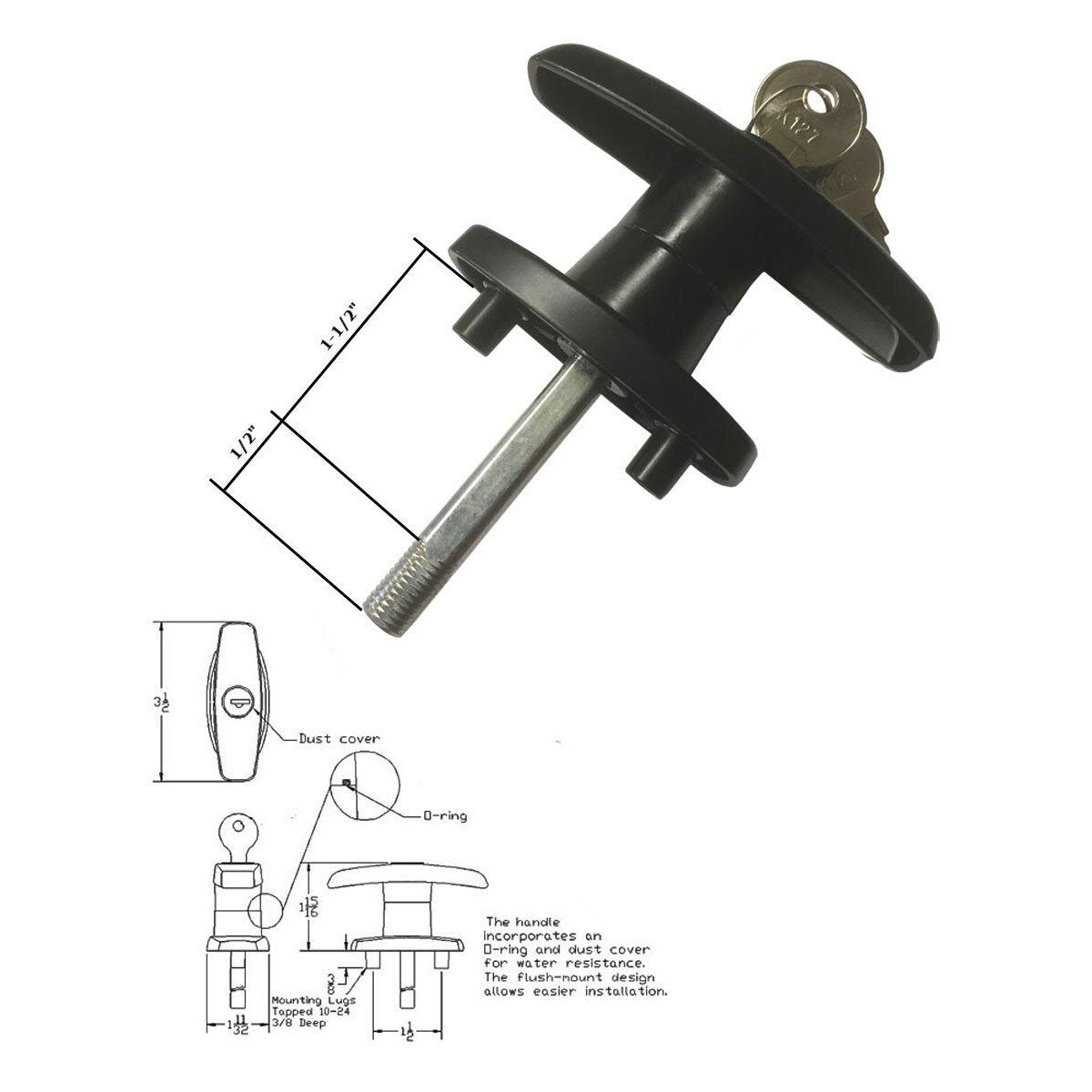 Statewide Matching Set T Handle Locks | Package: Two T-Handles (Clockwise And Counter Clockwise) And Four Keys.