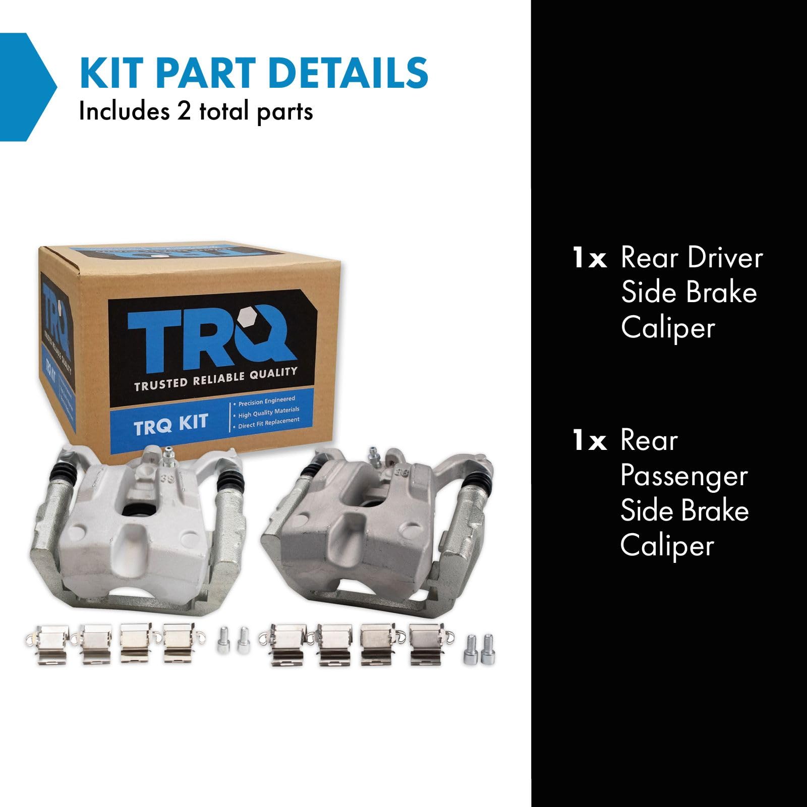 Trq Rear Brake Caliper Set Compatible With 2015-2017 Chrysler 200 2016-2020 Jeep Cherokee