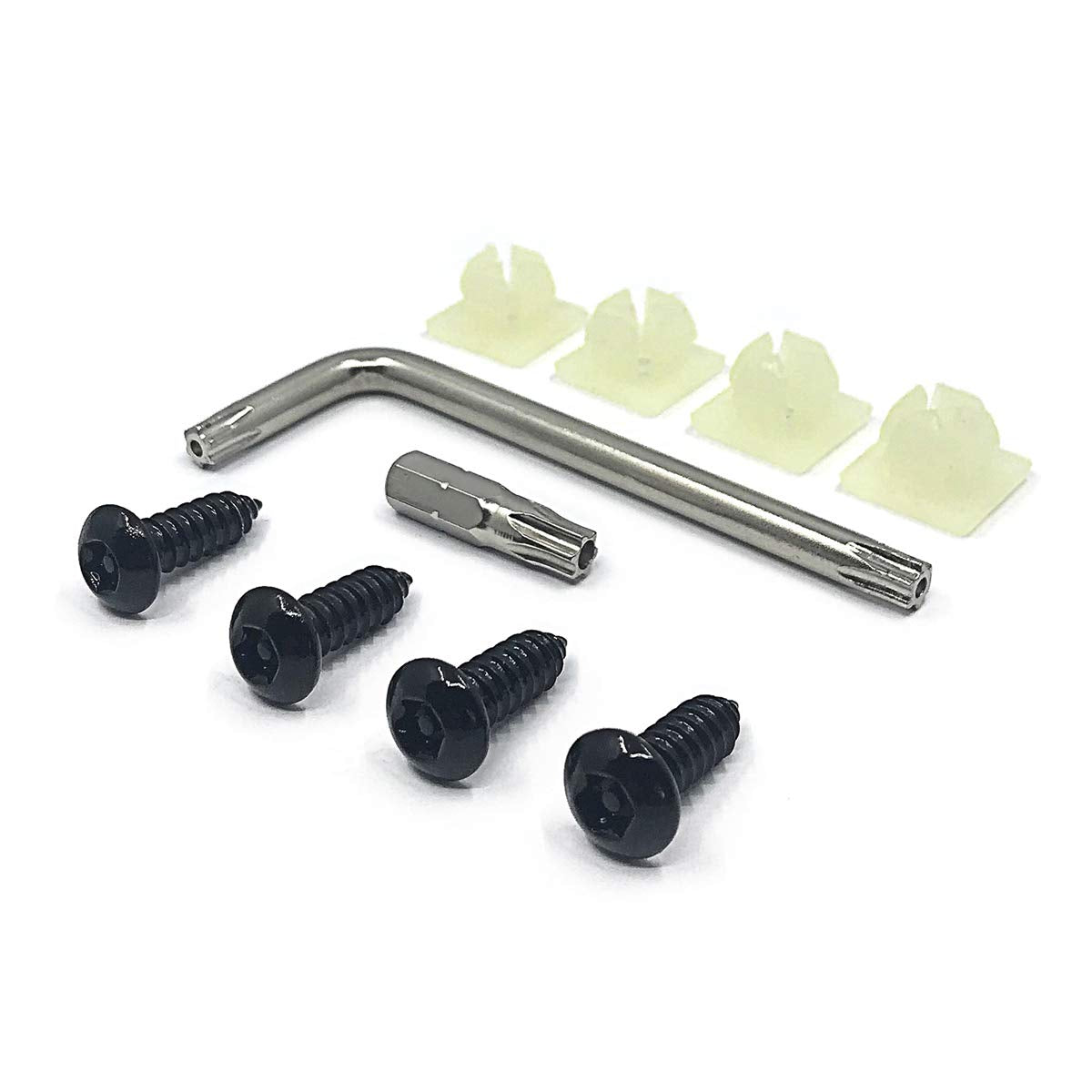 Anti-Theft Security Screws for License Plate - Rustproof Fastener with Theft-Proof Black Stainless Steel License Plate Screws, N