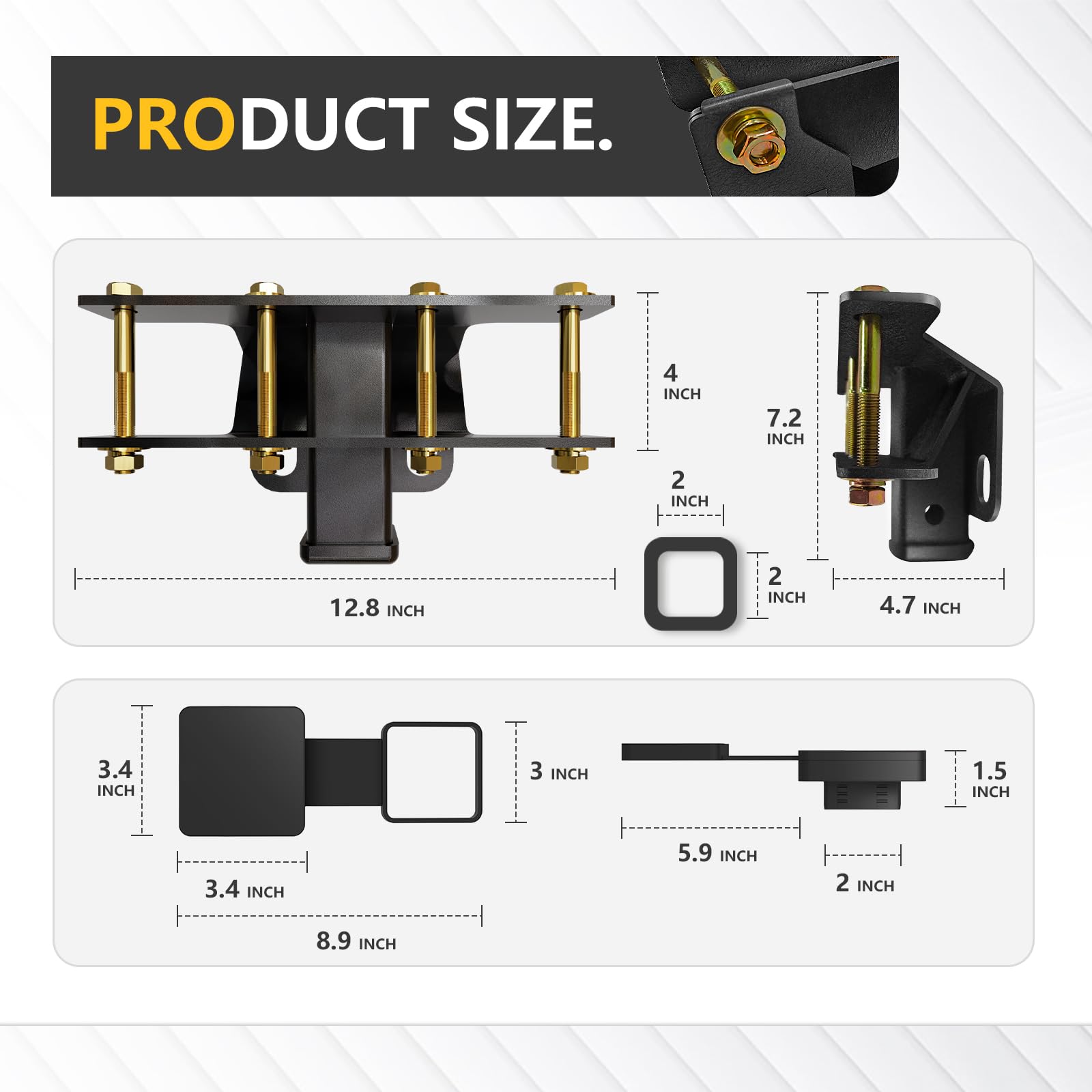 Yzona For Jeep Wrangler Tow Hitch Trailer Kit With 4-Pin Wiring Harness Compatible With 2007-2018 Jeep Wrangler Jk Jku Hitch Rec