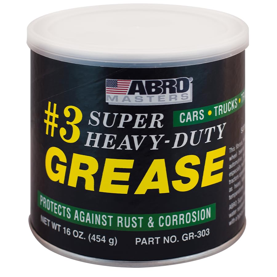 ABRO Masters Super Heavy-Duty #3 Wheel Bearing Grease, 16oz, Sodium-Based, Multi-Purpose Lubricant for Severe Conditions, Ideal 