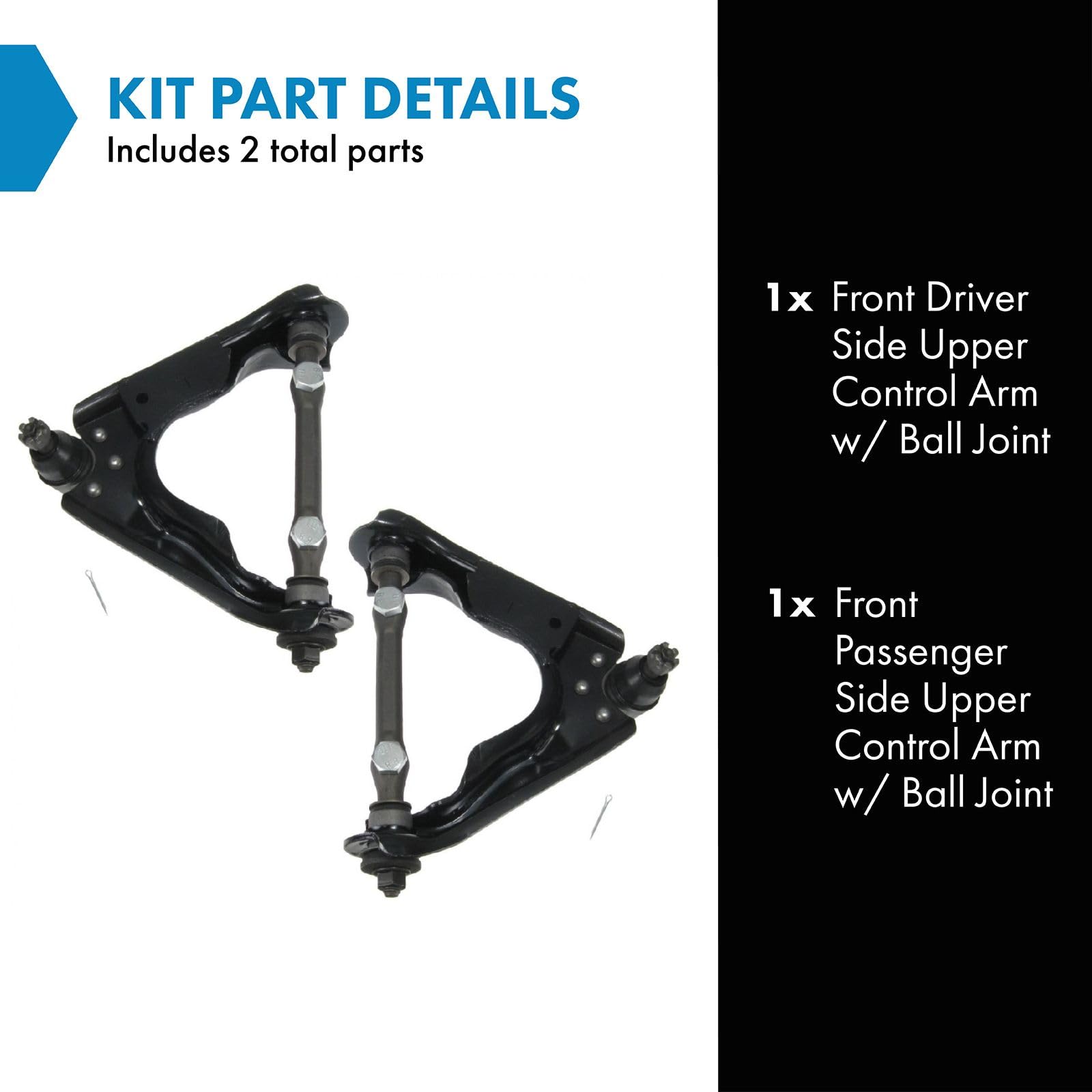 Trq Front Upper Control Arm With Ball Joint Set Compatible With 2000-2004 Dodge Dakota 2000-2003 Durango