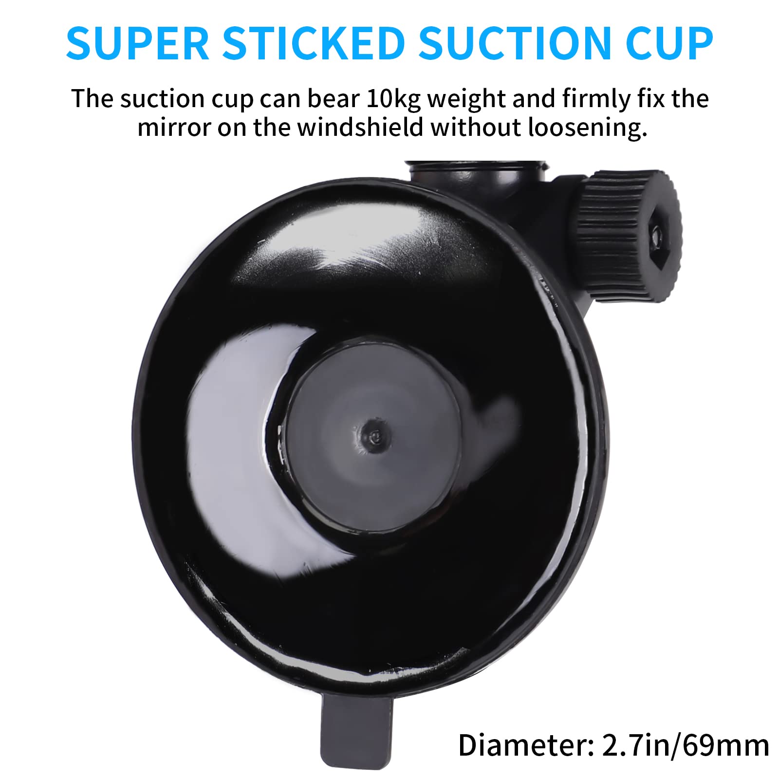 Wontolf 12'' Rear View Mirror Universal Rearview Mirror Interior Anti-Glare Frameless Panoramic Wide Angle Hd Rearview Mirror Wi