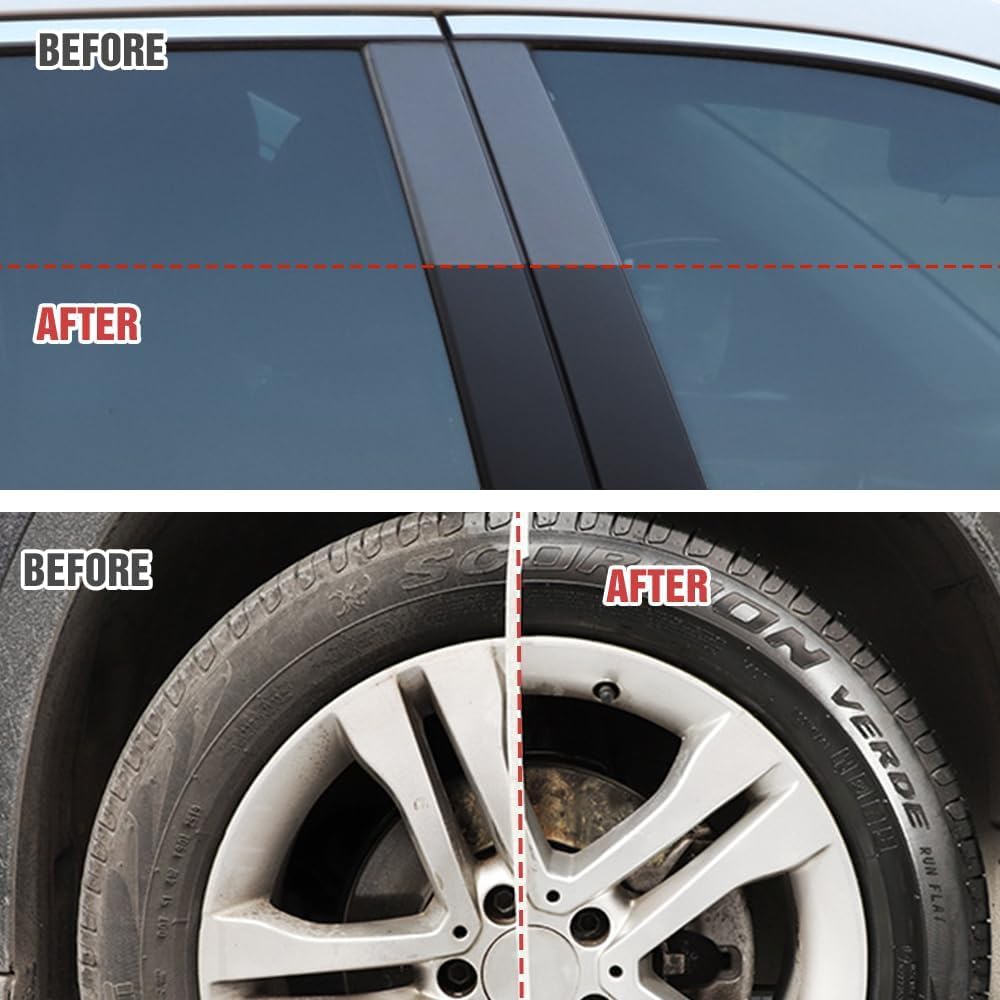 2Pcs Crystal Coating for Car Plastic Parts, Upgrade Refurbish Agent for Car Trim Restore, Easy to Use Refresher, Great Gloss Pro