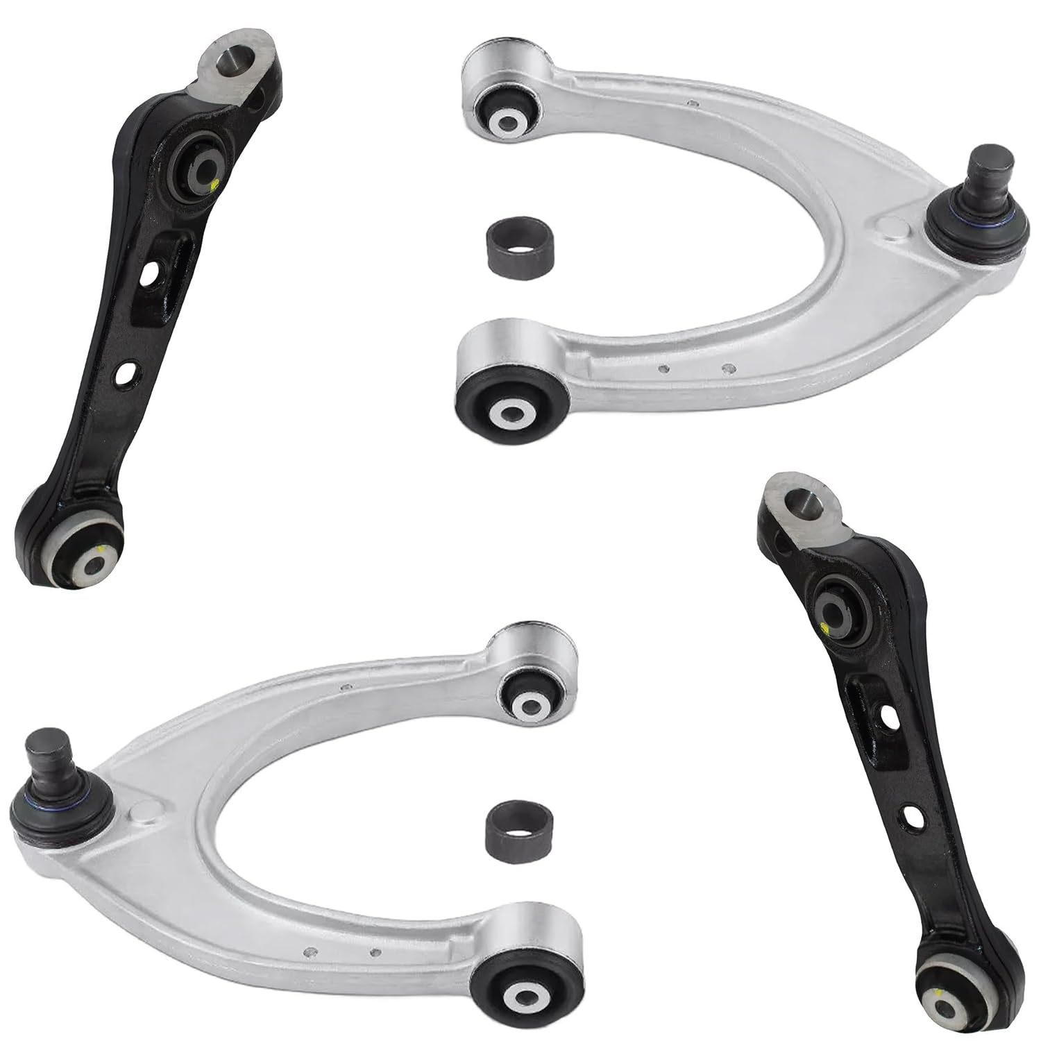 Detroit Axle - Front End Control Arms for BMW 528i 535d 535i 550i 650i 640i xDrive, 4 Upper and Lower Control Arms with Ball Joi