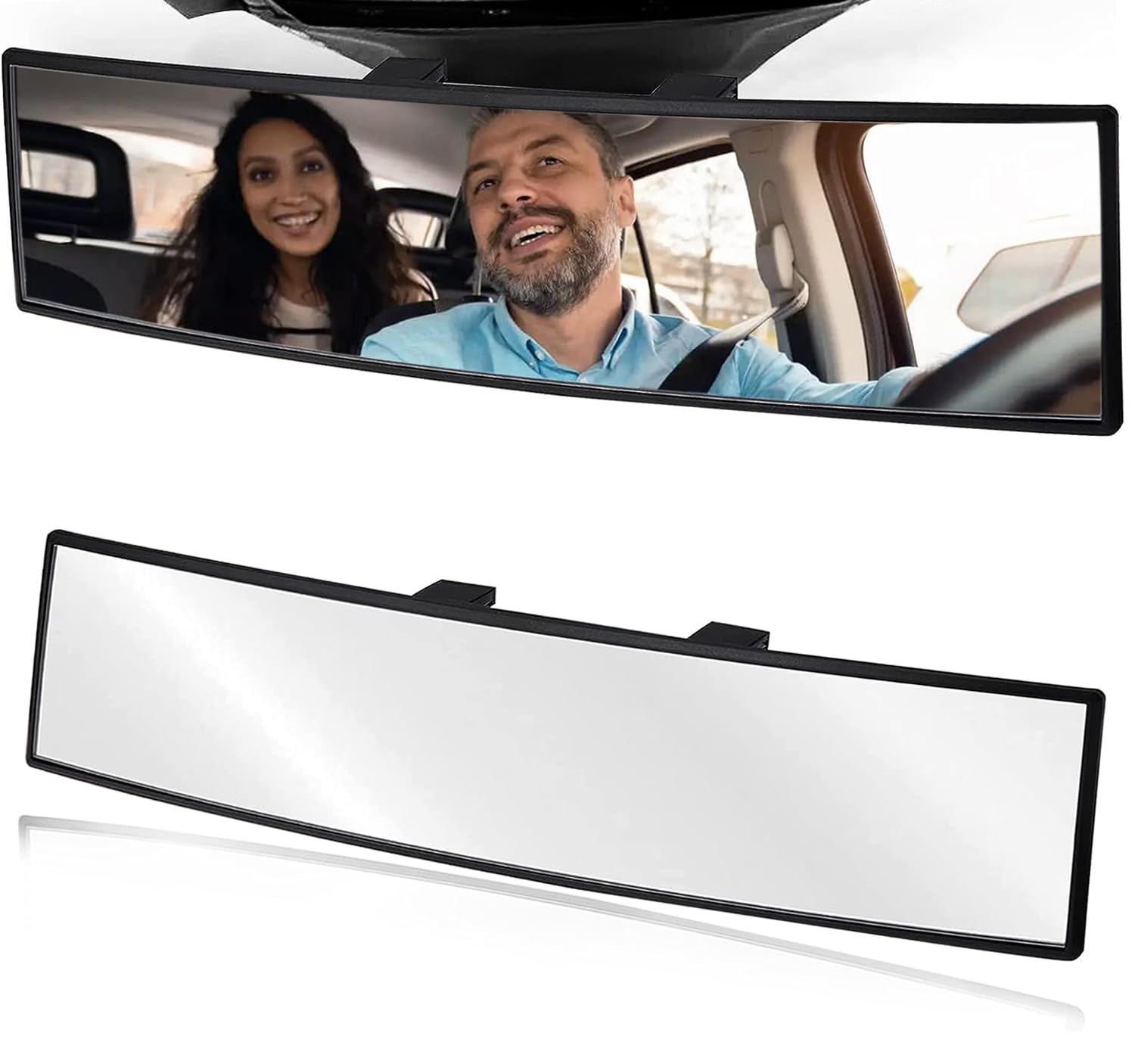 OBTANIM Car Rearview Mirror 10.6 Inch HD Glass Anti Glare Clip On Panoramic Wide Angle Car Interior Rear View Mirror Accessories