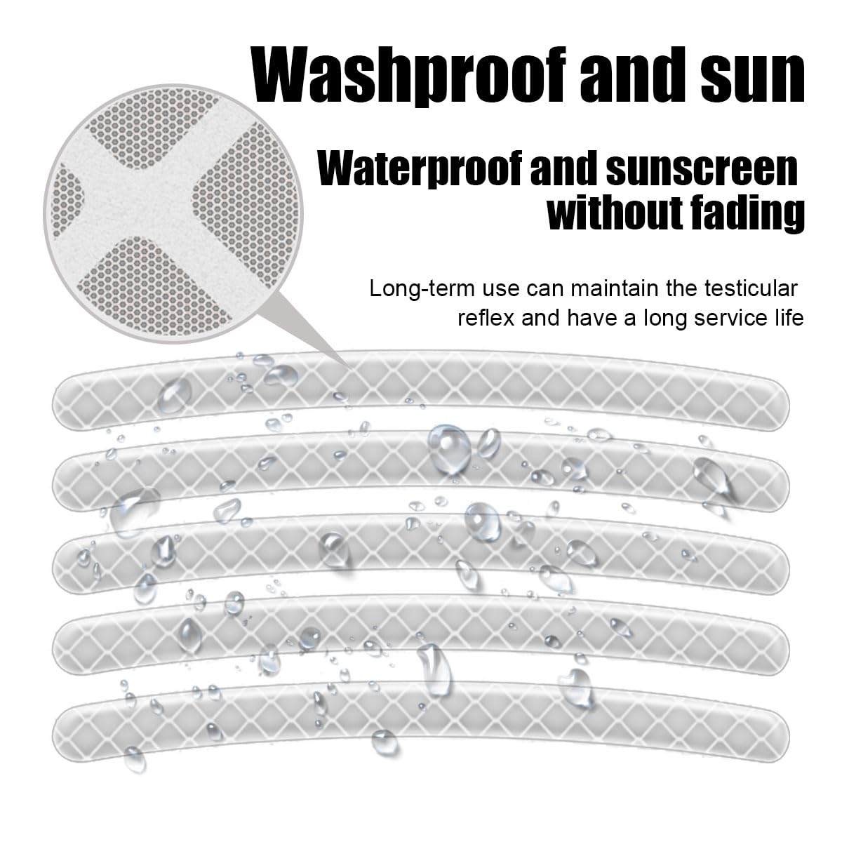 20Pcs Car Wheel Stripe Reflective Stickers - Night Safety Warning Anti-Scratch Rim Decoration For Motorcycles, Bicycles (White)