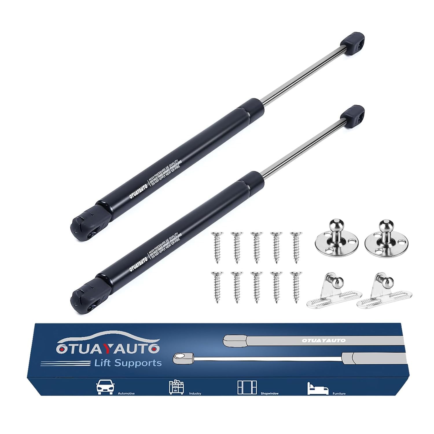 Otuayauto 15 Inch Gas Struts - 178N/40Lbs Universal Lift Support With Mounting Brackets C1611543 / 4410 - Gas Shocks For Tool Bo