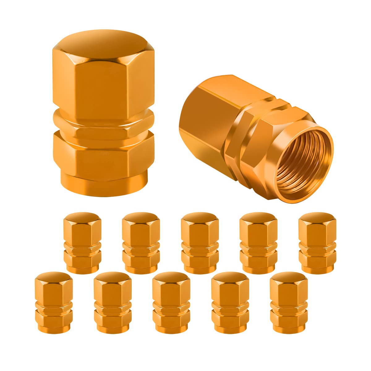 Car Tire Valve Stem Cap, 12 Pcs Wheel Valve Covers, Leak-Proof Air Caps Cover, Airtight Aluminum Alloy Hexagon Shape Tyre Access