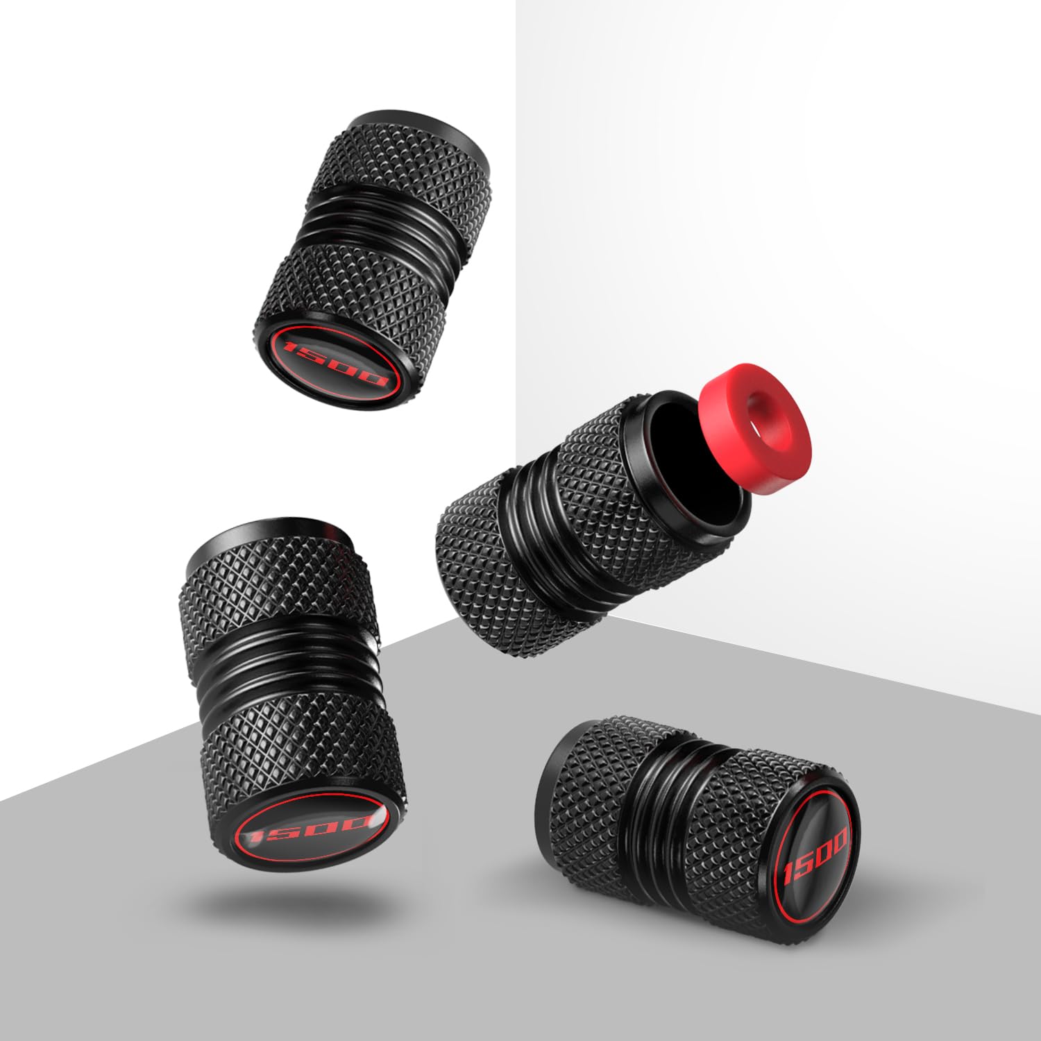 Annloysky 4Pcs Tire Valve Stem Caps Auto Accessories, Aluminum Tire Valve Cap Set, Corrosion Resistant, Universal Stem Covers Fo