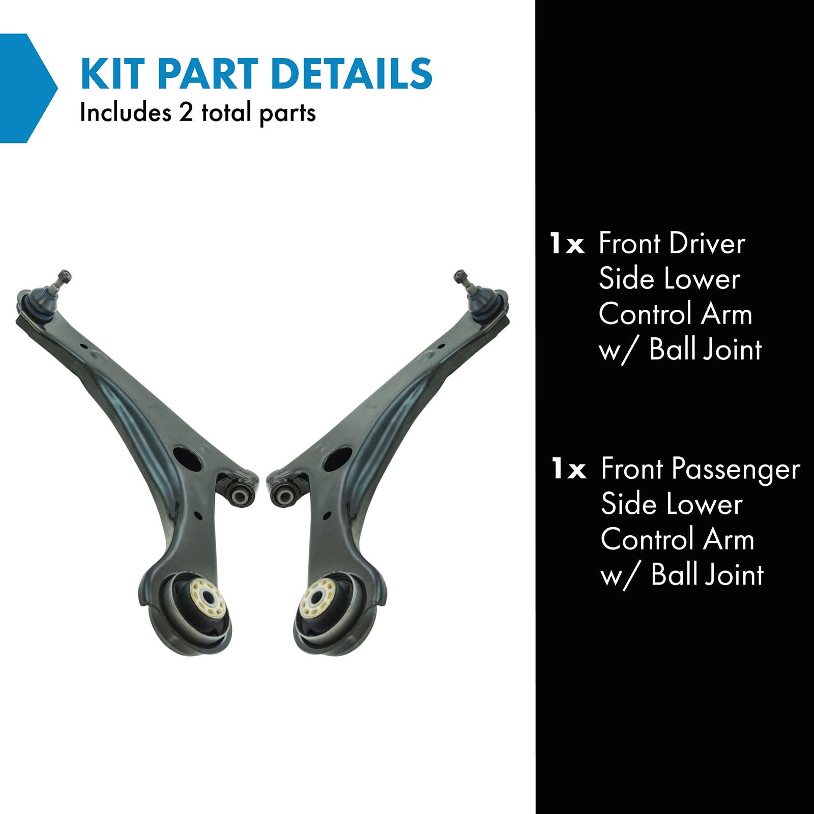 Trq Front Lower Control Arm With Ball Joint Set Compatible With 2008-2016 Chrysler Town & Country 2008-2020 Dodge Grand Caravan