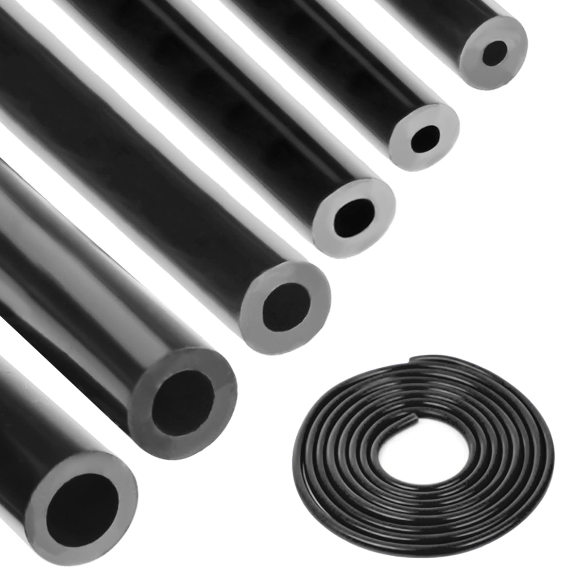 Silicone Vacuum Tubing Hose 10 Ft 6Pcs, 1/8'' 5/32'' 3/16'' 1/4'' 5/16'' 3/8'' Id High Performance 130Psi, Engine Automotive Vac