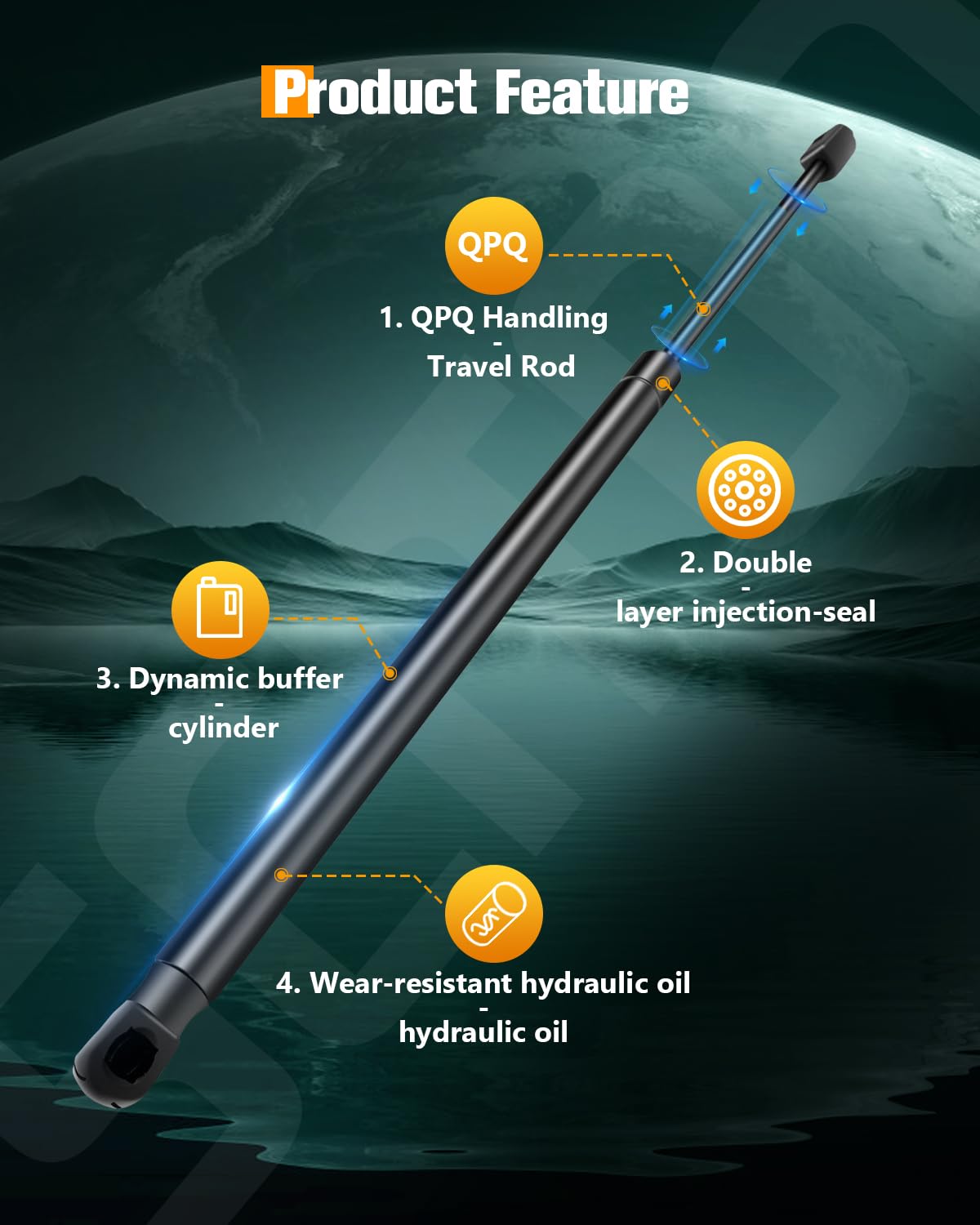 Scitoo Pm2059 19.18Inch Lift Supports Fit For Hyundai Tucson 2010-2015 Rear Left And Right Liftgate Shock Struts 2Pcs