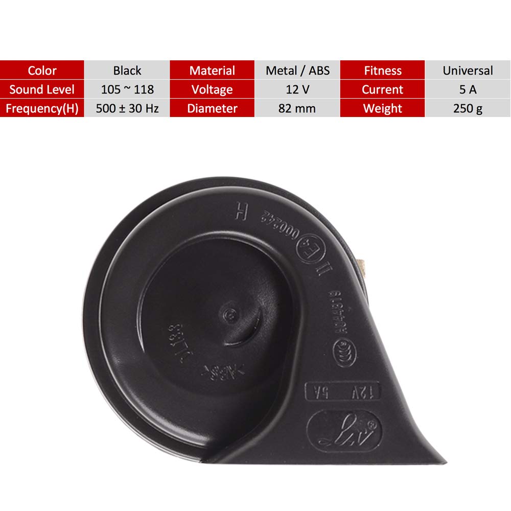 Evermotor Car Horn 12V Loud Air Horn Universal Signal Speaker For Motorcycle,Truck,Golf Cart,Moped,Scooter,Atv 118 Db Snail Horns With E-Mark