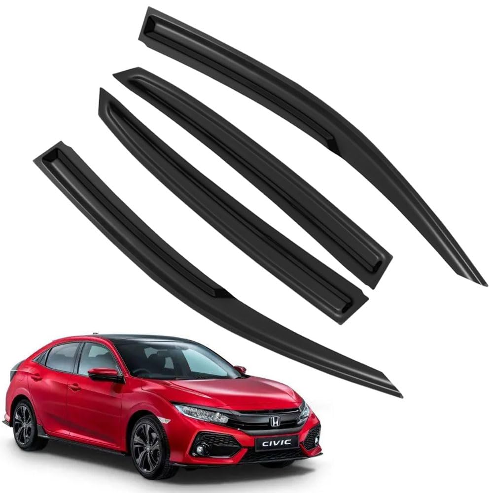 Rain Guards For Civic 2017-2021 Hatchback, Tape-On Side Window Deflectors For Civic, Window Visors For Honda Cars, For Honda Car